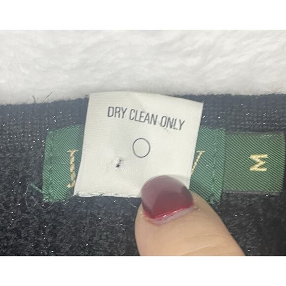 J Crew Cardigan Women’s Sz M Black Metallic Rib-Knit Cotton Blend - Picture 5 of 8